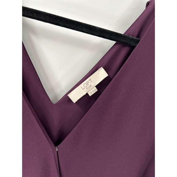 Women's Loft Plus Purple Petal Flutter Sleeve Tie Back Jumpsuit Size 20 - Picture 6 of 9